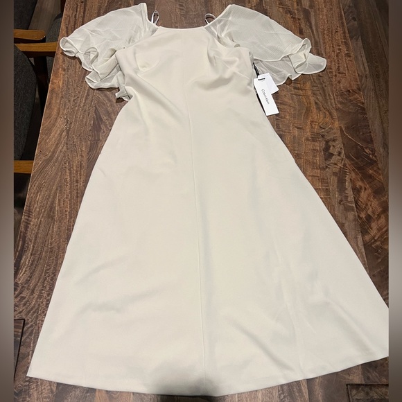 Rare Calvin Klein Beautiful Sheer Sleeves Dress - Picture 5 of 10